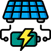 Solar battery icon for PV system